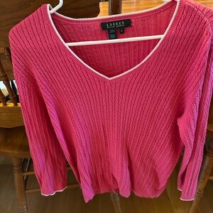 RALPH Lauren Pink V-Neck Sweater